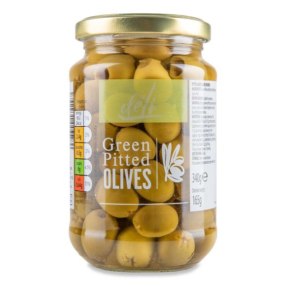 The Deli Pitted Green / Black Olives 340g